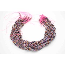 Round Mixed Ruby and Sapphire Beads by Strand