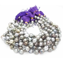 9-12mm Multi-Color Baroque Tahitian Pearl Strands with Lines