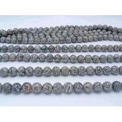 Round Grey Crazy Lace Agate Faceted Agate Beads by Strand