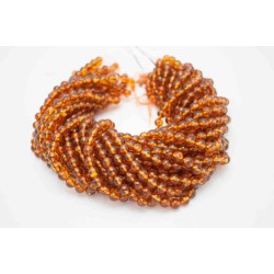 Reconstituted Congac Orange 8mm Amber Beads by Strand