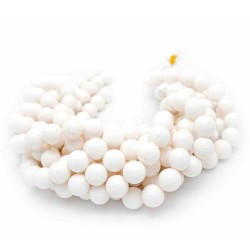 16mm Natural White Sponge Coral Round Beads