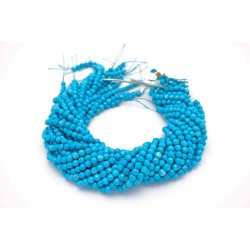 Blue Round Faceted Magnesite Beads by Strand