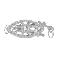 6X14mm Sterling Silver Fish Hook Clasp, Filigree Design