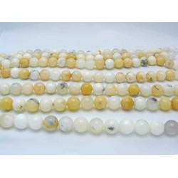 16mm White Opal Smooth Round Beads