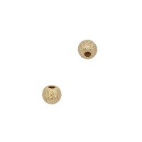 10K Gold Round Ball Stardust Bead with No Stones
