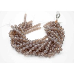 Round Grey Agate Faceted Agate Beads by Strand