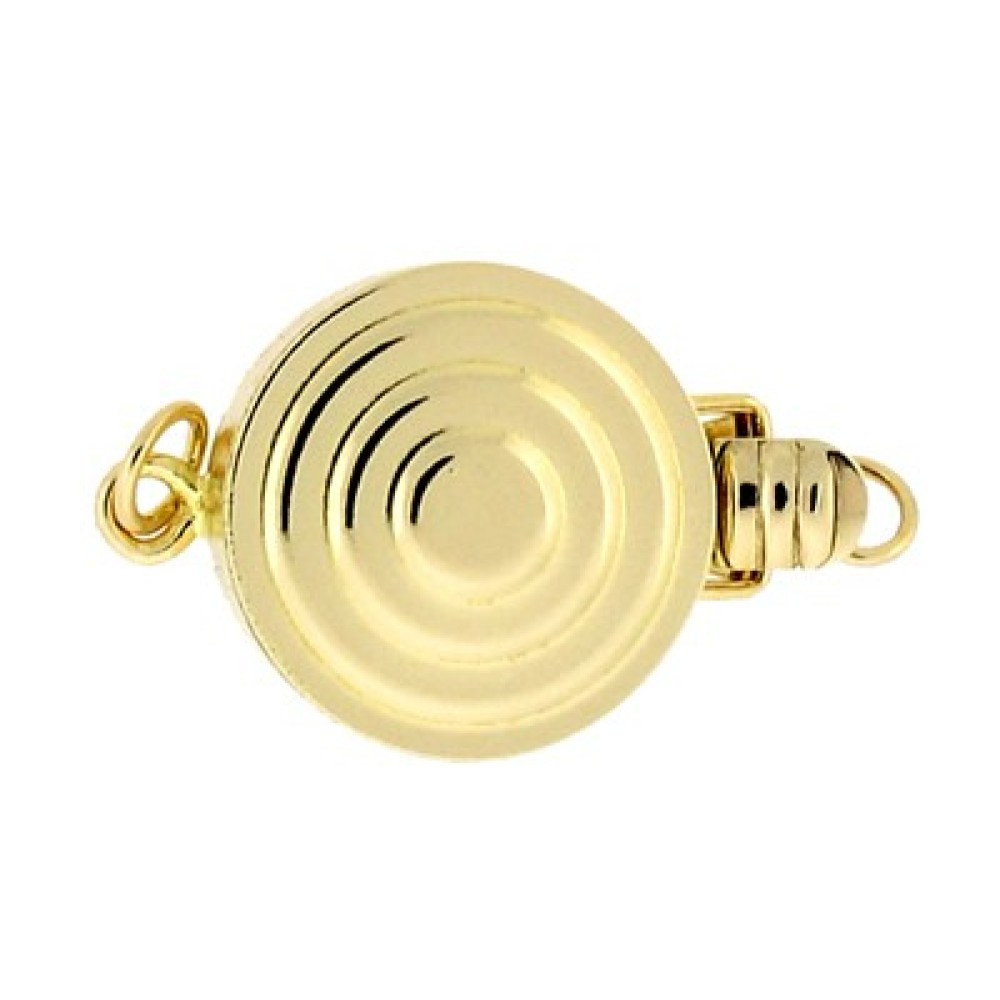 3 Row 14K Gold Round Water Ripple Clasp