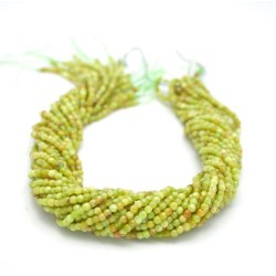 4mm Green Opal Faceted Round Beads