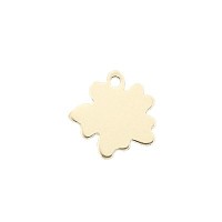 Gold Filled Yellow Flat Plain Flower Charms