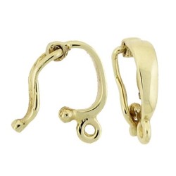 11x6mm Yellow 14K Plain Rounded Clip-On Enhancer with Safety Lock