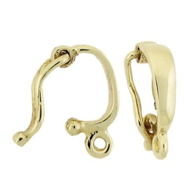 11x6mm Yellow 14K Plain Rounded Clip-On Enhancer with Safety Lock