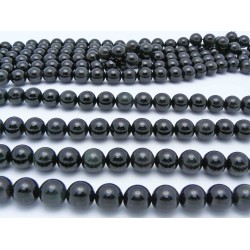 14mm Black Obsidian Smooth Round Beads