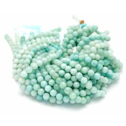 10mm Light/Pale Blue Amazonite Round Faceted Beads