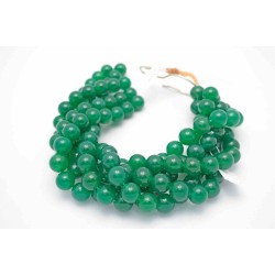Round Green Agate Smooth Agate Beads by Strand