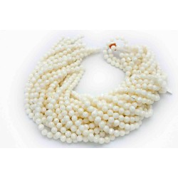 White Mother Of Pearl Beads by Strand
