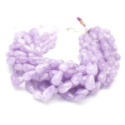 Drop Smooth 12x20mm Amethyst Beads by Strand