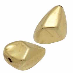 14x10mm 18K Gold Bali Style Triangle Nugget Bead