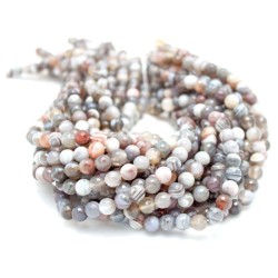 Round Botswana Agate Faceted Agate Beads by Strand