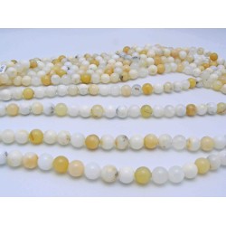 10mm White Opal Smooth Round Beads