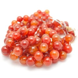 Round Natural Red Agate Smooth Agate Beads by Strand