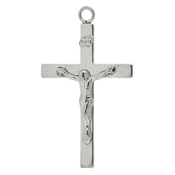 Sterling Silver White 21X36mm Crucifixion Cross Charms