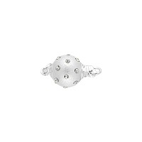 6mm Sterling SIlver Round Ball Clasp with Rhinestones