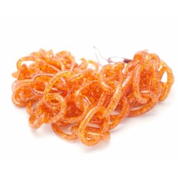 38X25mm Link Chain Amber Resin