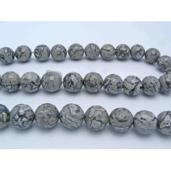 Round Grey Crazy Lace Agate Faceted Agate Beads by Strand