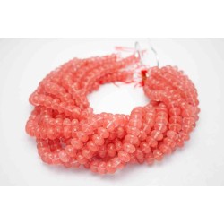 Cherry Quartz Roundel Faceted Quartz Beads by Strand