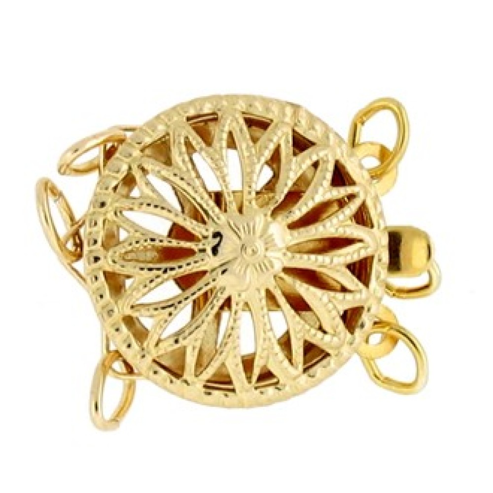 Gold Filled Round Filigree Sunflower Clasp