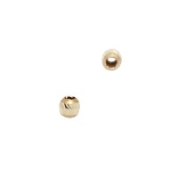 14K Gold Round Ball Faceted, Moon Cut Bead with No Stones