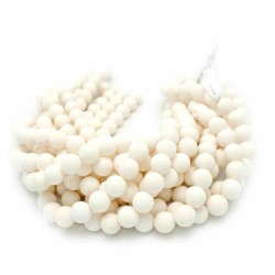14mm Natural White Sponge Coral Round Beads