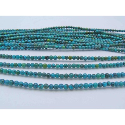 Chinese Hubei Turquoise Round Smooth Turquoise Beads by Strand
