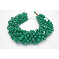 Round Green Agate Faceted Agate Beads by Strand