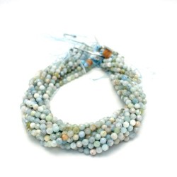 6mm/40cm Multi-Color Aquamarine 64 Facet Round Beads