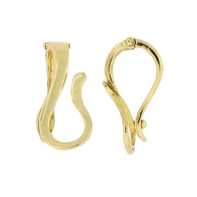 14x7mm Yellow 14K Gold Clip-on Enhancer, Hourglass Hook Style