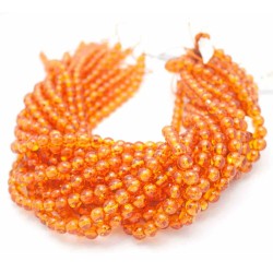 Amber Resin Congac Orange 8mm Amber Beads by Strand
