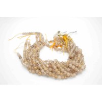Gold Rutiliated Quartz Round Smooth Quartz Beads by Strand