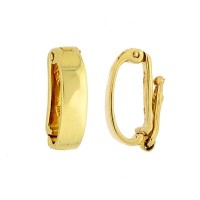 12x7mm Yellow 14K Gold Plain Flat Clip-On Enhancer with Safety Lock