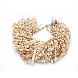 6mm/40cm Yellow Opal 64 Facet Round Beads