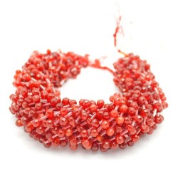 Drop Red Agate Faceted Agate Beads by Strand