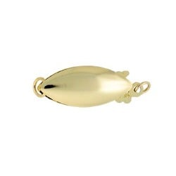 14K Gold 17x6.5mm Yellow Smooth Solid Fish Hook Clasp