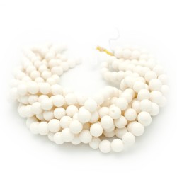 12mm Natural White Sponge Coral Round Beads