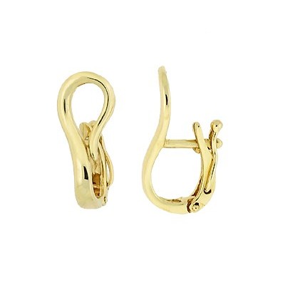 17x8mm Yellow 14K Gold Plain Flat Clip-On Enhancer with Safety Lock