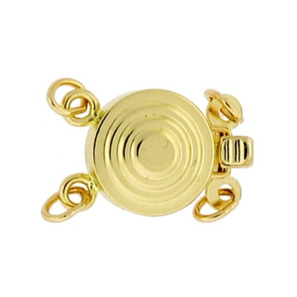 1 Row 14K Gold Round Water Ripple Clasp