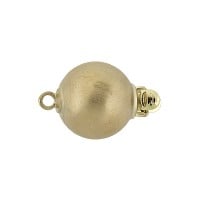 14K Gold Yellow Matte-Finish Round Ball Clasp with No Stones