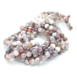 Round Botswana Agate Smooth Agate Beads by Strand