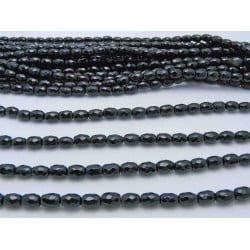 Barrel Black Agate Faceted Agate Beads by Strand