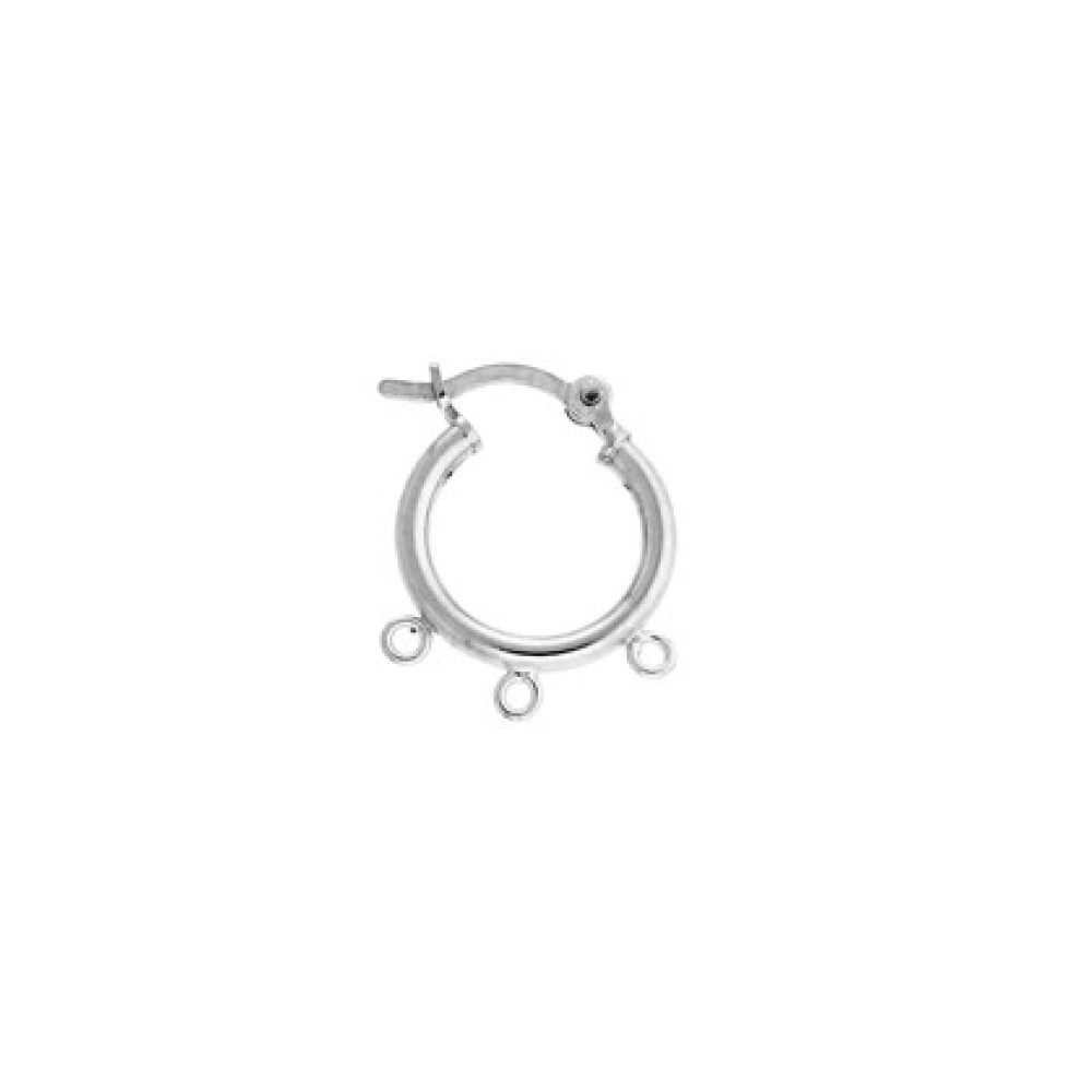 14mm Sterling Silver Multi-Ring Click Hoop Earring