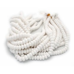 12mm White Jade Faceted Roundel Beads